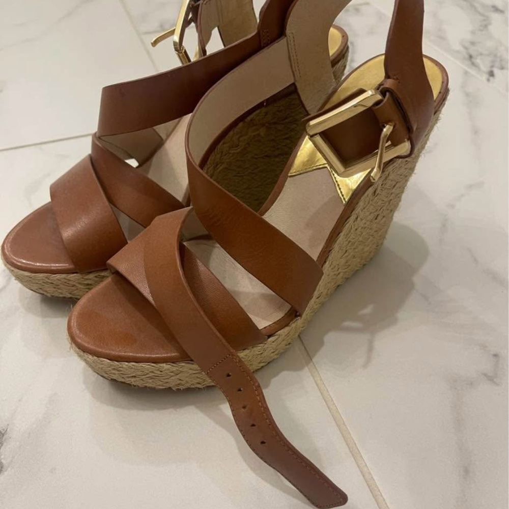 MICHAEL Michael Kors Tan Wedge Sandals